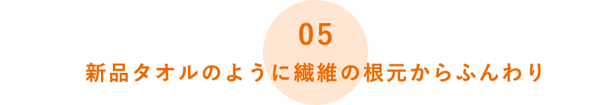 繊維の根元からふっくら仕上げ