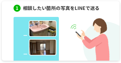 LINE相談 相談したい箇所の写真をLINEで送る